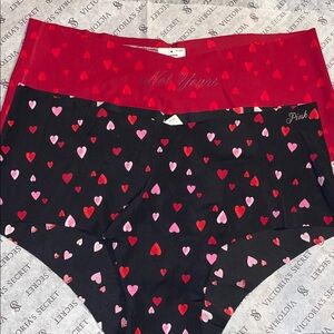 PINK Victoria's Secret Galentine’s Day Hearts No Show Cheeky Panties